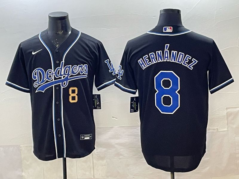Men 2025 Nike Los Angeles Dodgers #8 Hernandez Black MLB Jersey style 002